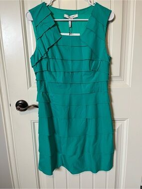 Max & Cleo Teal Tiered Ruffle Midi Dress